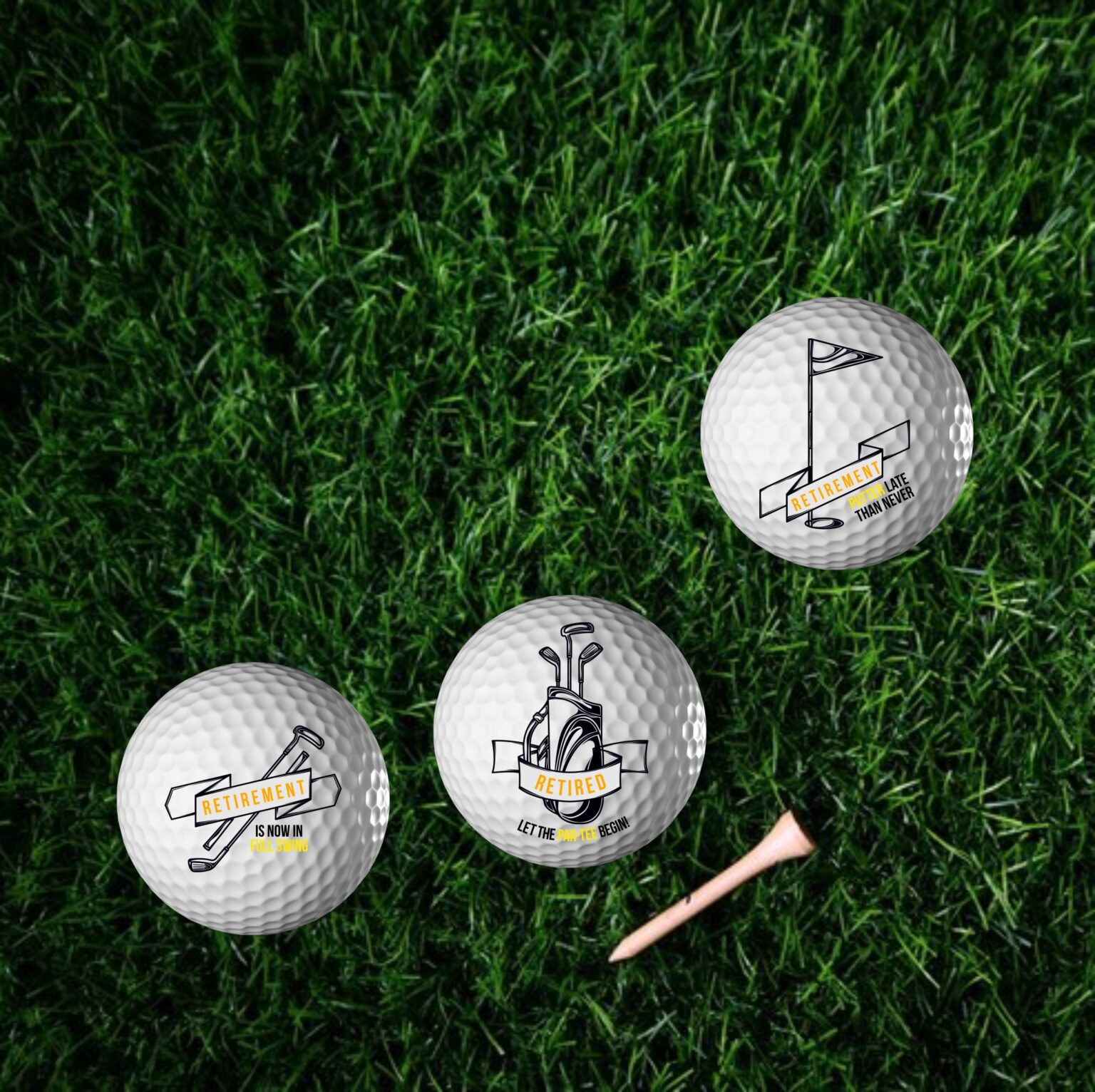 Personalised Golf Balls Retirement Design And Branding personalised-golf-balls-retirement-design-and-branding